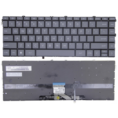 HP X360 14-DW, 14-DV, 14-DY, 13-BB, 13T-BB, 14M-DW, 14T-DW, 14M-DY, 14Q-DY, 14T-DY, серая клавиатура с подсветкой F1