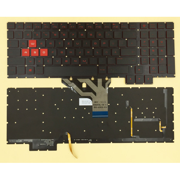 By HP omen 15-CE red backlit German DE keyboard at pcspare.com — Global Laptop Parts Center