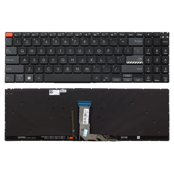 By Asus K6602Z, K6502V, N7600, N7601Z, M7600Q, Black Backlit teclado rojo at pcspare.com — Global Laptop Parts Center