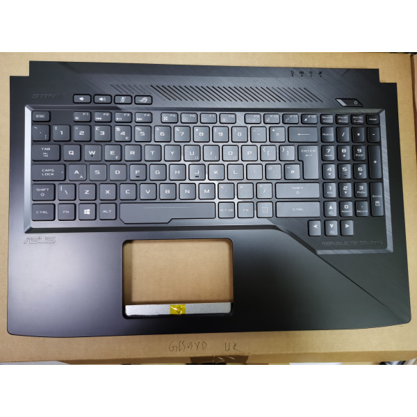 By Asus GL503VD black backlit UK keyboard palmrest 90NB0GQ2-R31UK0 at pcspare.com — Global Laptop Parts Center