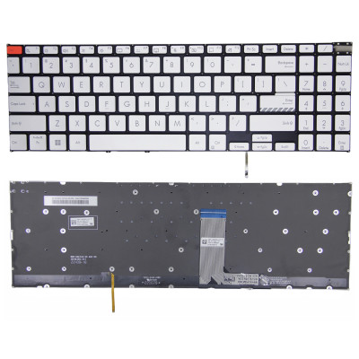 by Asus Vivobook Pro15 K6602Z, K6502V, N7600, N7601Z, M7600Q, tastiera argentata US on pcspare.com - Global Laptop Parts Center