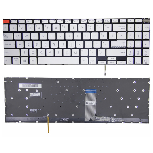 By Asus Vivobook Pro15 K6602Z, K6502V, N7600, N7601Z, M7600Q, tastiera argentata US at pcspare.com — Global Laptop Parts Center