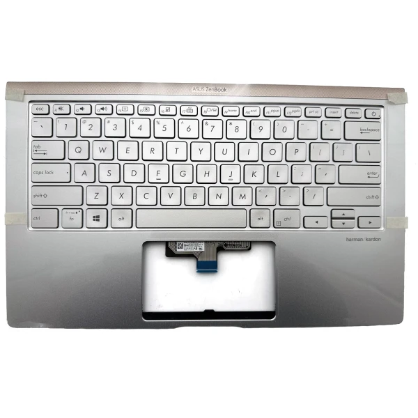 By Asus Zenbook UX433, UX433F, ασημένιο πίσω φωτισμένο US πληκτρολόγιο παλμικό at pcspare.com — Global Laptop Parts Center