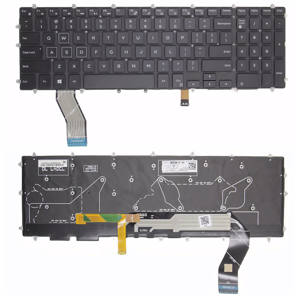 By Dell Inspiron 7566 5567 7567 5570 5568 3579 3779 5587 7588 black with RGB backlit US keyboard original at pcspare.com — Global Laptop Parts Center