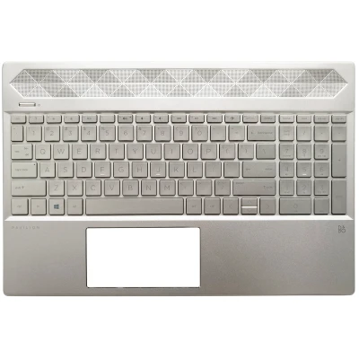 HP 15-CS, 15-CW, TPN-Q208, TPN-Q210, podsvícená americká klávesnice, zlatá, kamenitá grafika