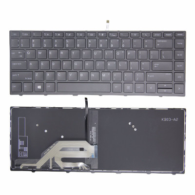HP 430 G5, 440 G5, 445 G5, 640 G4 G5, black frame backlit US keyboard OEM