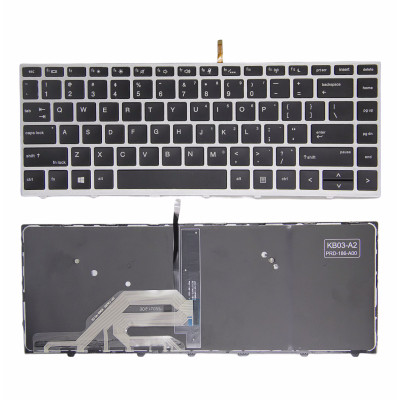 HP 430 G5, 440 G5, 445 G5, 640 G4 G5, silver frame backlit US keyboard OEM