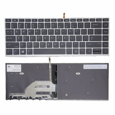 HP 430 G5, 440 G5, 445 G5, 640 G4 G5, silver frame backlit US keyboard original