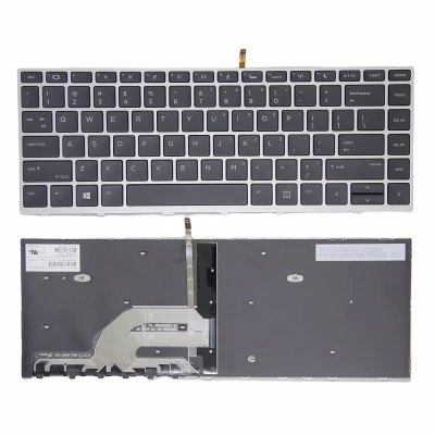 HP 430 G5, 440 G5, 445 G5, 640 G4 G5, srebrna ramka podświetlona klawiatura USA oryginalny