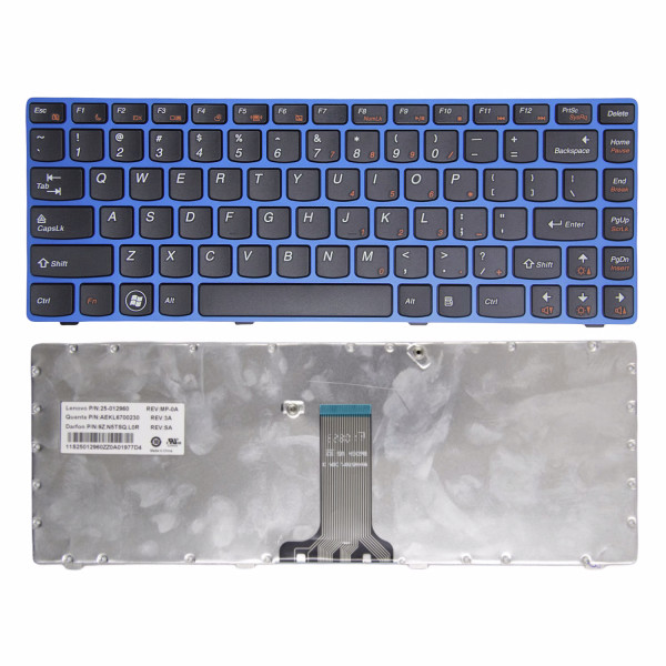 By Lenovo Z470 Z370 Z375 Z370A Z470A Z475A blue frame US keyboard original at pcspare.com — Global Laptop Parts Center