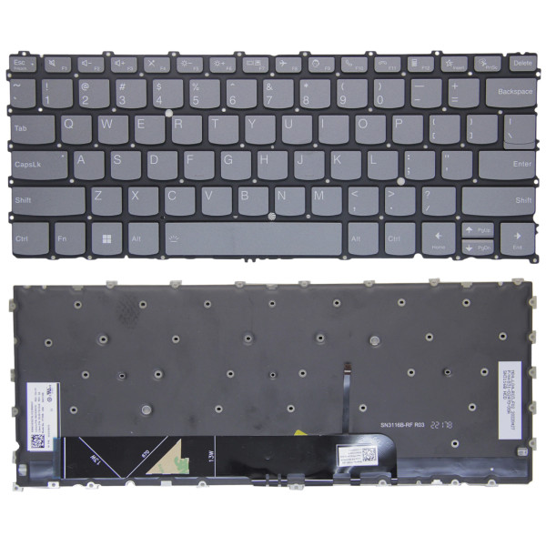 By Lenovo thinkbook 13S G4+ IAP, thinkbook 13S G3 IAP, yoga 6 13ALC7, yoga 6 13ABR8, K3-ACN 2022, graue hintergrundbeleuchtete US-Tastatur at pcspare.com — Global Laptop Parts Center