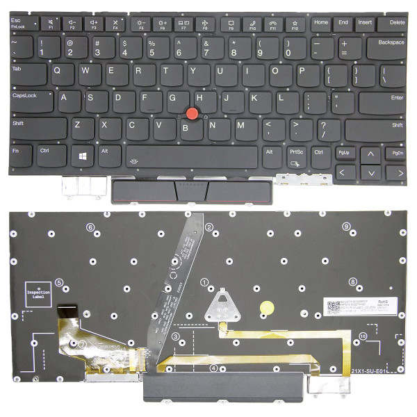 By Lenovo thinkpad X1 Carbon 9. Gen 2021, hintergrundbeleuchtete US-Tastatur hochkopiert at pcspare.com — Global Laptop Parts Center
