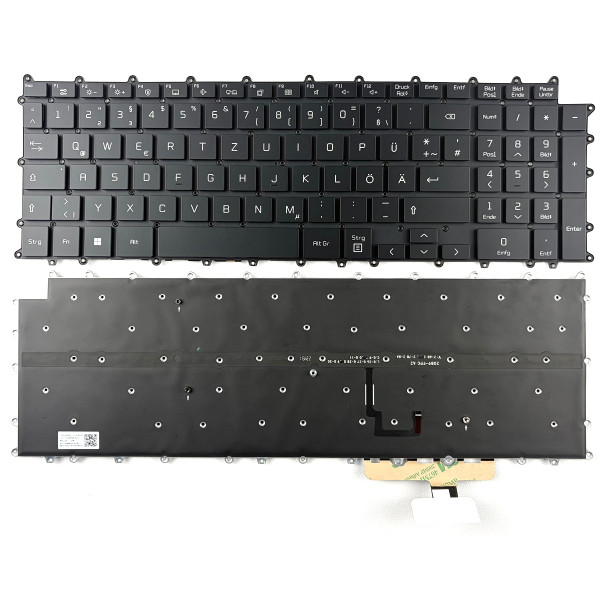 By LG Gram 17Z90P, 17Z90PE, 17Z90P-G, 17Z90P-K, 17Z90P-N, 17Z95P, backlit German DE keyboard black at pcspare.com — Global Laptop Parts Center