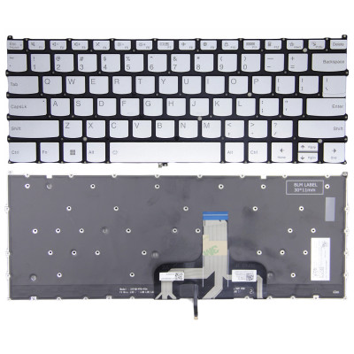 by Lenovo IdeaPad 1 14ALC7 14AMN7 14IAU7 14IGL7, silberne hintergrundbeleuchtete US-Tastatur on pcspare.com - Global Laptop Parts Center