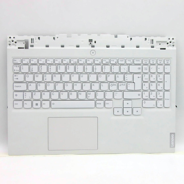 By Lenovo Legion 5 15ITH6 5CB1D12377 white backlit Norwegian NE NR keyboard palmrest at pcspare.com — Global Laptop Parts Center