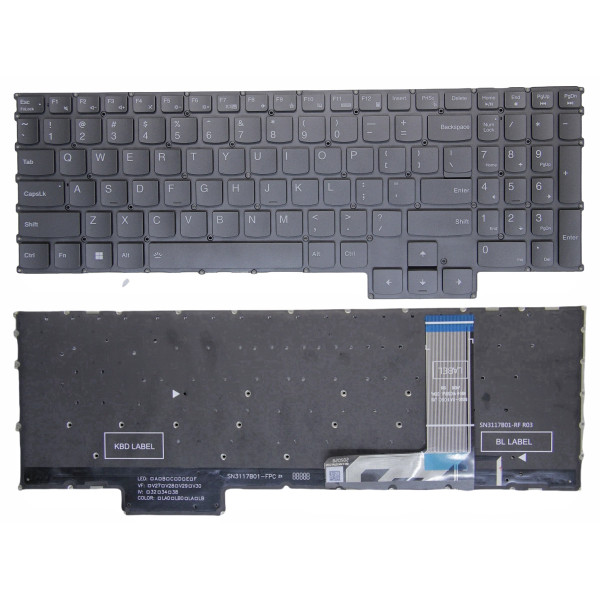 By Lenovo Y7000P IRH8, R7000P APH8, R7000 AHP9, ARP9, 2023 2024 clavier américain rétroéclairé gris at pcspare.com — Global Laptop Parts Center