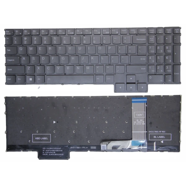By Lenovo Legion 7 16IRX9 - Tipe 83FD, backlit US keyboard at pcspare.com — Global Laptop Parts Center