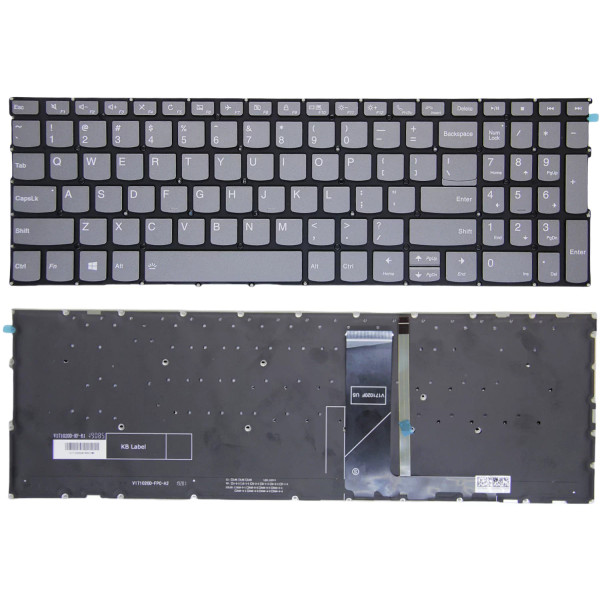 By Lenovo yoga C740-15IML, C940-15IRH, S740-15IRH, yoga 9 15IMH5, gray backlit US keyboard call at pcspare.com — Global Laptop Parts Center