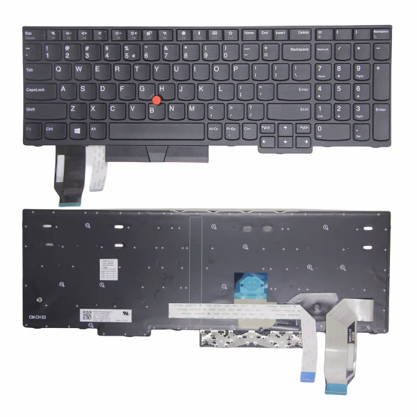 By Lenovo ThinkPad E580, E585, E590, E595, L580, L590, R590, T590, black US keyboard OEM at pcspare.com — Global Laptop Parts Center
