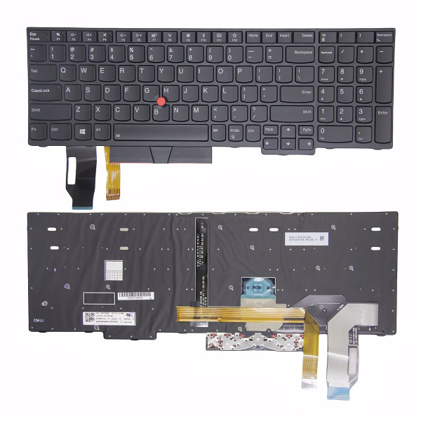 By Lenovo ThinkPad E580, E585, E590, E595, L580, L590, R590, T590, black backlit US keyboard original at pcspare.com — Global Laptop Parts Center