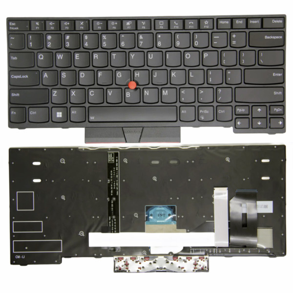 By Lenovo Thinkpad E480 E485 L380 L480 L490 T480s T490 preto quadro backlit chamada teclado EUA original at pcspare.com — Global Laptop Parts Center