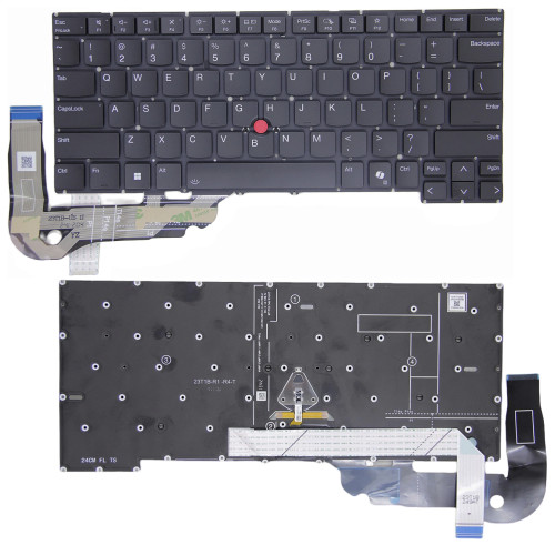 Lenovo Thinkpad T14 Gen 5 6, P1 Gen 7, P14s Gen 5 6, E14 Gen 7 8, teclado estadounidense retroiluminado AI negro