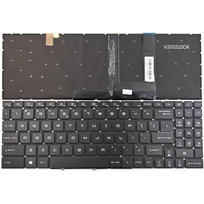 by MSI Creator M16, A11UC, A11UD, A12UC, A12UD, A12UEV, A12UGS, backlit US keyboard white word on pcspare.com - Global Laptop Parts Center