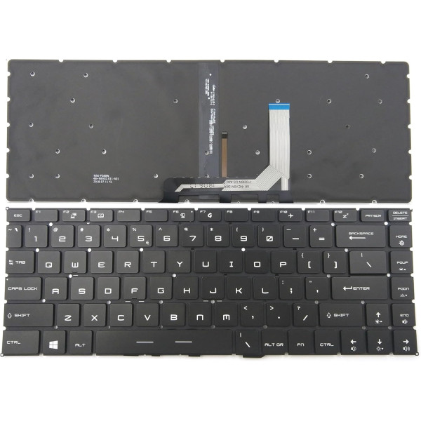 By MSI GS65, PS63, GF63, GF65, P65, MS-16W1, MS-16W2, MS-16R3, MS-16R4, backlit US tastiera nero at pcspare.com — Global Laptop Parts Center