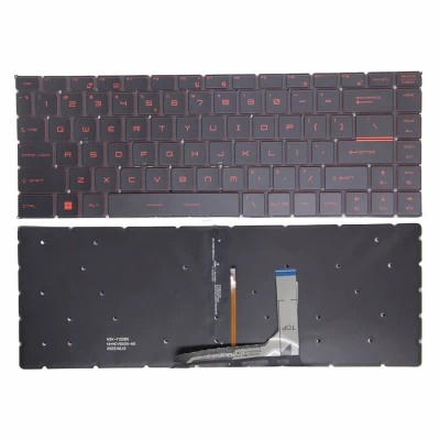 by MSI GS65, PS63, GF63, GF65, P65, MS-16W1, MS-16W2, MS-16R3, MS-16R4, червоний підсвічування клавіатури US on pcspare.com - Global Laptop Parts Center