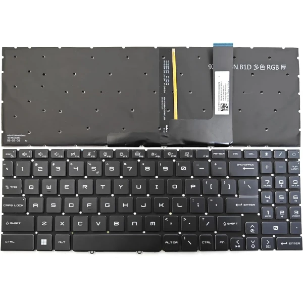 By MSI Katana GF66 GF76 Pulse GL76 GL66 Stealth GS77 MS-17L3 MS-1584 MS-1583 μαύρο RGB με πίσω φώτα στο πληκτρολόγιο των ΗΠΑ at pcspare.com — Global Laptop Parts Center