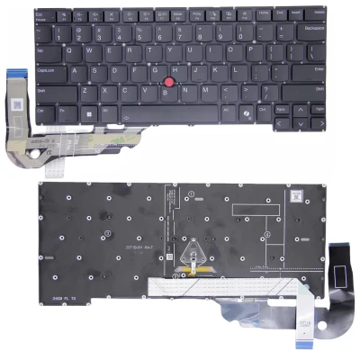 Lenovo thinkpad T14P Gen 2 Gen 3 / P1 Gen 7 Gen 8 black backlit US billentyűzet AI