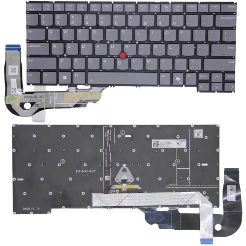 Lenovo Thinkpad T14s Gen 5 6, P1 Gen 7, P14s Gen 5 6, E14 Gen 7 8, hintergrundbeleuchtete US-Tastatur AI-Grau