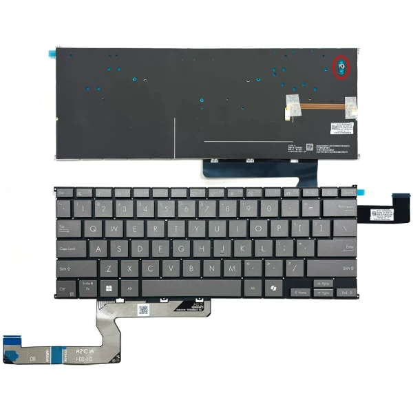 By ASUS Zenbook S14 UX5406S teclado gris estadounidense retroiluminado de 1 tornillo at pcspare.com — Global Laptop Parts Center