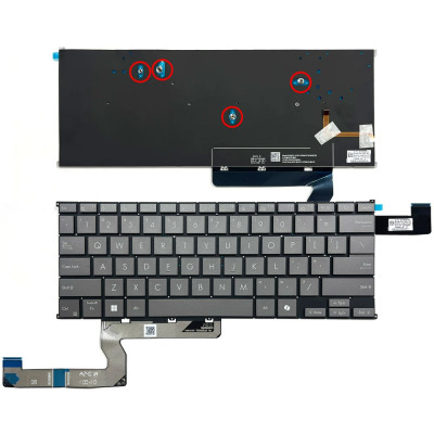 ASUS Zenbook S14 UX5406A UX5406S UM5406G teclado gris estadounidense retroiluminado de 4 tornillos