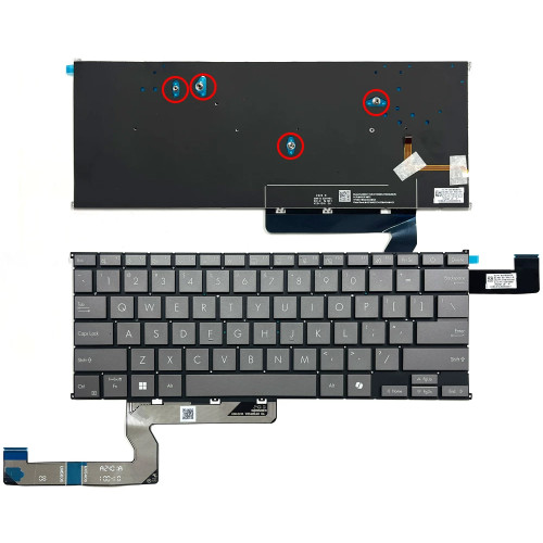 ASUS Zenbook S14 UX5406A UX5406S UM5406G teclado cinza dos EUA com retroiluminação de 4 parafusos