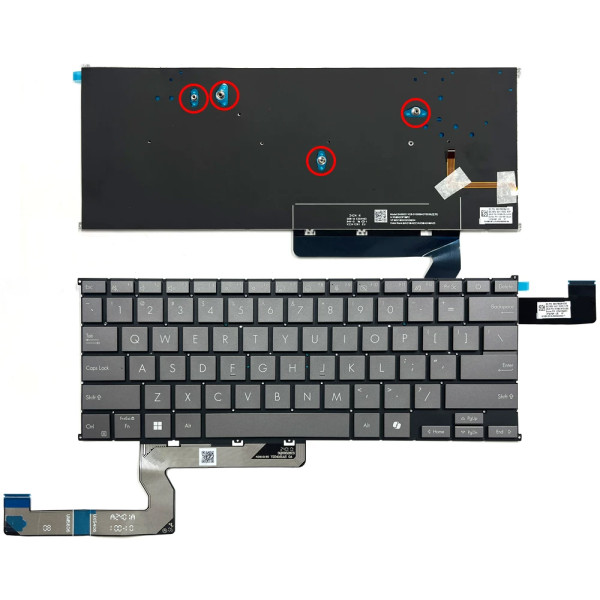 By ASUS Zenbook S14 UX5406A UX5406S UM5406G teclado gris estadounidense retroiluminado de 4 tornillos at pcspare.com — Global Laptop Parts Center