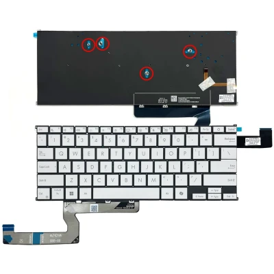 ASUS Zenbook S14 UX5406A UX5406S UM5406G apgaismota ASV tastatūra balta 4 skrūvju[