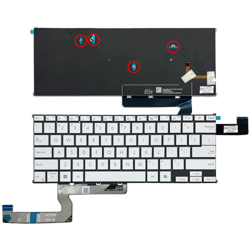 ASUS Zenbook S14 UX5406A UX5406S UM5406G teclado americano branco de 4 parafusos retroiluminado
