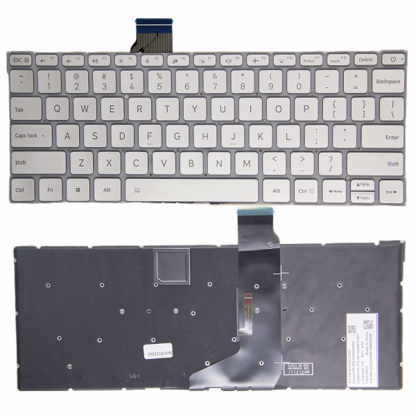 By Xiaomi Air 12.5 161201 TM1607 silver backlit US keyboard at pcspare.com — Global Laptop Parts Center